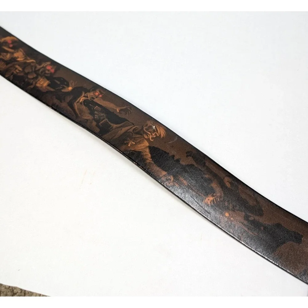 Jon Wye Belt Zombies in the Wild West Western Mens Size 38(?) Leather USA Made